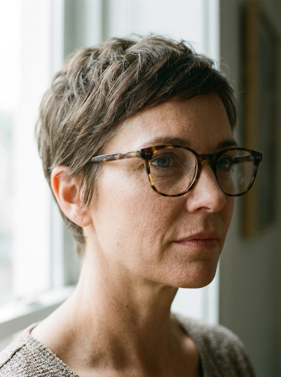 Pixie Cut mit Brille - Pixie Cut für Frauen